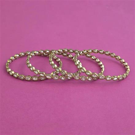 Kundan Delicate Bangles With Mehndi Plating
