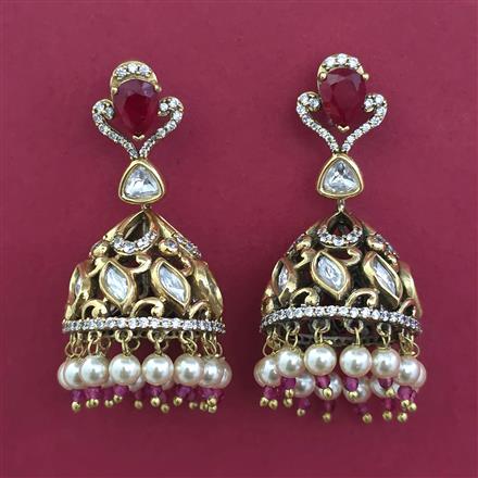 Kundan Jhumki With Victorian Plating