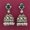 Kundan Jhumki With Mehndi Plating