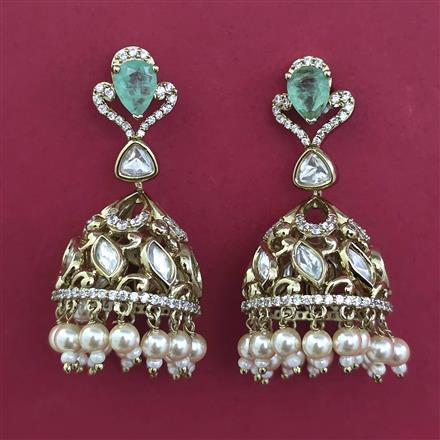 Kundan Jhumki With Mehndi Plating