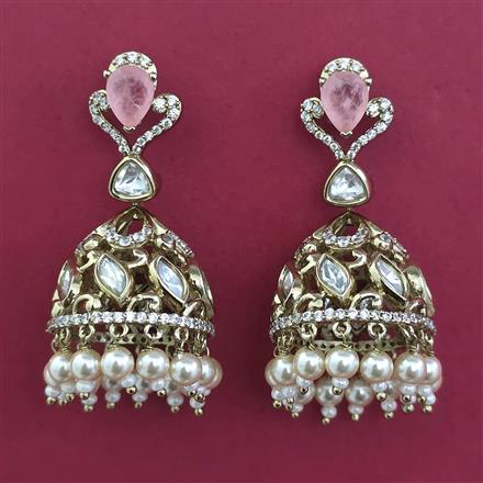 Kundan Jhumki With Mehndi Plating