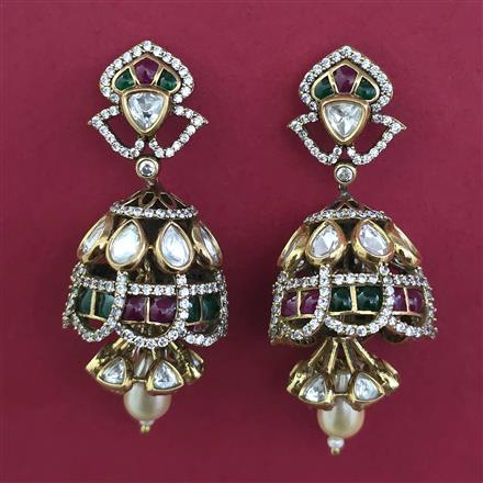Kundan Jhumki With Victorian Plating