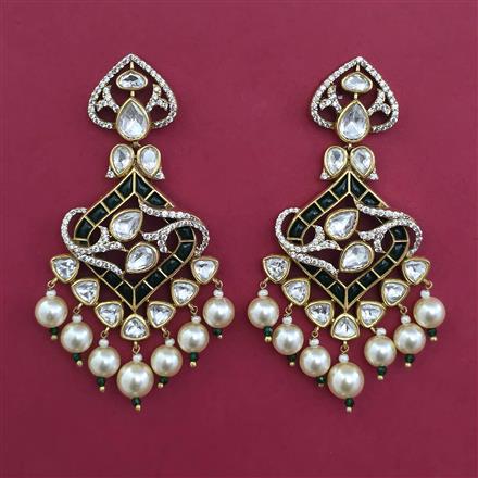 Kundan Pearl Earring With Victorian Plating