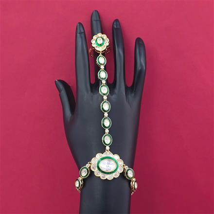 Kundan Adjustable Hath Pan With Gold Plating