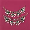 Kundan Pearl Ear Chain With Victorian Plating