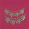 Kundan Pearl Ear Chain With Victorian Plating