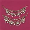 Kundan Pearl Ear Chain With Victorian Plating