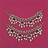 Kundan Pearl Ear Chain With Victorian Plating