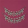 Kundan Pearl Ear Chain With Victorian Plating