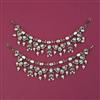 Kundan Pearl Ear Chain With Victorian Plating