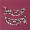 Kundan Pearl Ear Chain With Victorian Plating