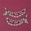 Kundan Pearl Ear Chain With Victorian Plating