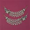 Kundan Pearl Ear Chain With Victorian Plating
