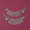 Kundan Pearl Ear Chain With Victorian Plating