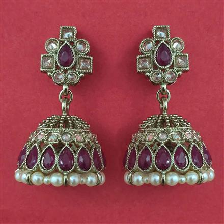 Antique Jhumki With Mehndi Plating