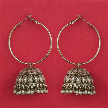 Antique Jhumki With Mehndi Plating