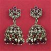 Antique Jhumki With Mehndi Plating
