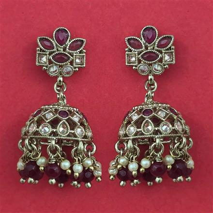 Antique Jhumki With Mehndi Plating