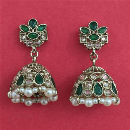 Antique Jhumki With Mehndi Plating