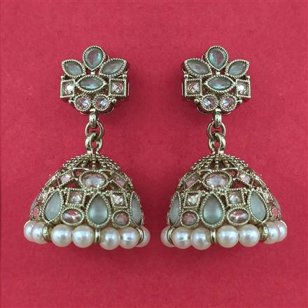 Antique Jhumki With Mehndi Plating