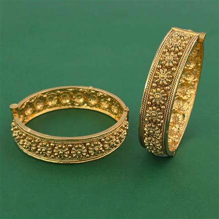 Antique Plain Gold Bangles With Gold Plating