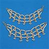 Antique Pearl Ear Chain With Mehndi Plating