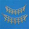 Antique Pearl Ear Chain With Mehndi Plating