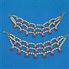 Antique Pearl Ear Chain With Mehndi Plating