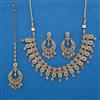 Antique Pearl Necklace With Mehndi Plating