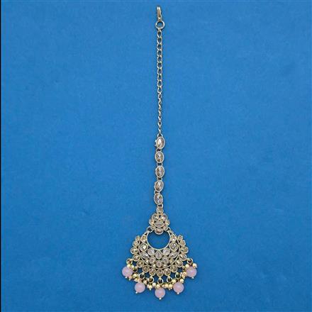 Antique Pearl Tikka With Mehndi Plating