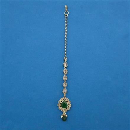 Antique Pearl Tikka With Mehndi Plating