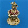 Antique Decorative Sindoor Box With Matte Gold Plating