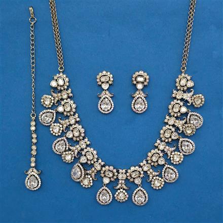 Kundan Classic Necklace With Mehndi Plating