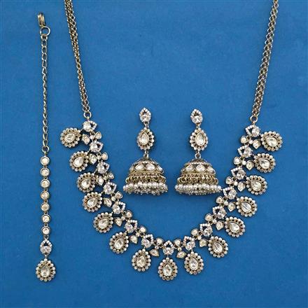 Kundan Classic Necklace With Mehndi Plating