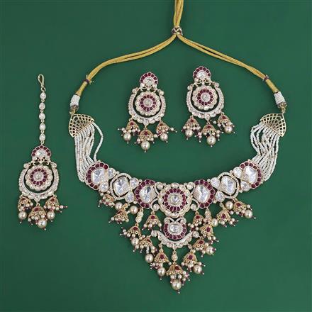 Kundan Pearl Necklace With Carat Plating