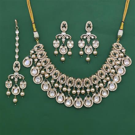 Kundan Pearl Necklace With Carat Plating