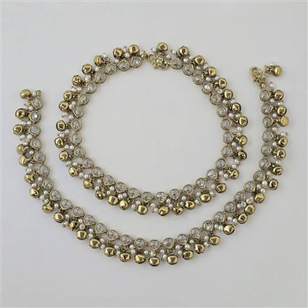 Antique Pearl Payal With Mehndi Plating
