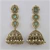Antique Pearl Earring With Mehndi Plating