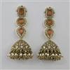 Antique Pearl Earring With Mehndi Plating