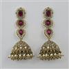 Antique Pearl Earring With Mehndi Plating