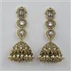 Antique Pearl Earring With Mehndi Plating