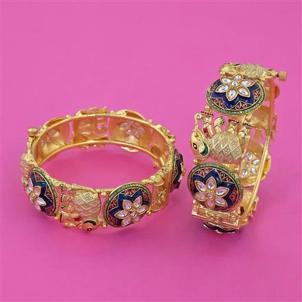Antique Animal Bangles With Matte Gold Plating