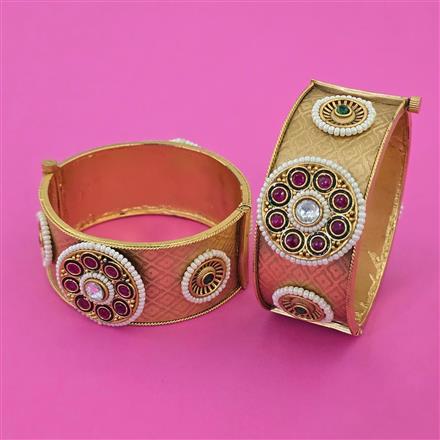 Antique Pearl Bangles With Gold Plating