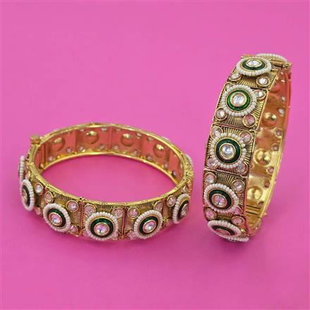 Antique Pearl Bangles With Gold Plating
