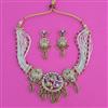 Antique Pearl Necklace With Matte Gold Plating