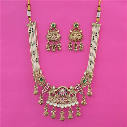 Antique Animal Necklace With Matte Gold Plating
