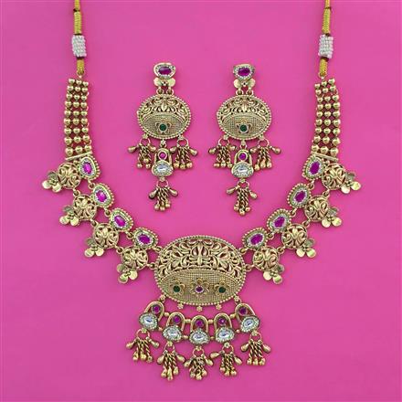Antique Classic Necklace With Matte Gold Plating