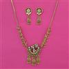 Antique Pearl Pendant Set With Matte Gold Plating