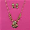 Antique Pearl Pendant Set With Matte Gold Plating