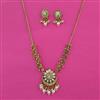 Antique Pearl Pendant Set With Matte Gold Plating
